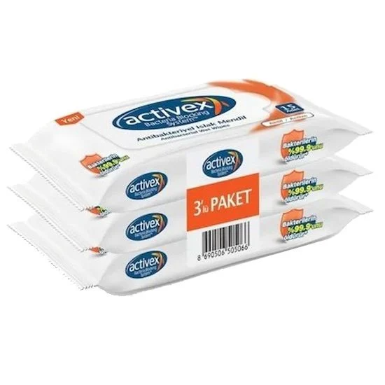 Activex Islak Mendil Antibakteriyel Aktif 3x15’li Cep Boy