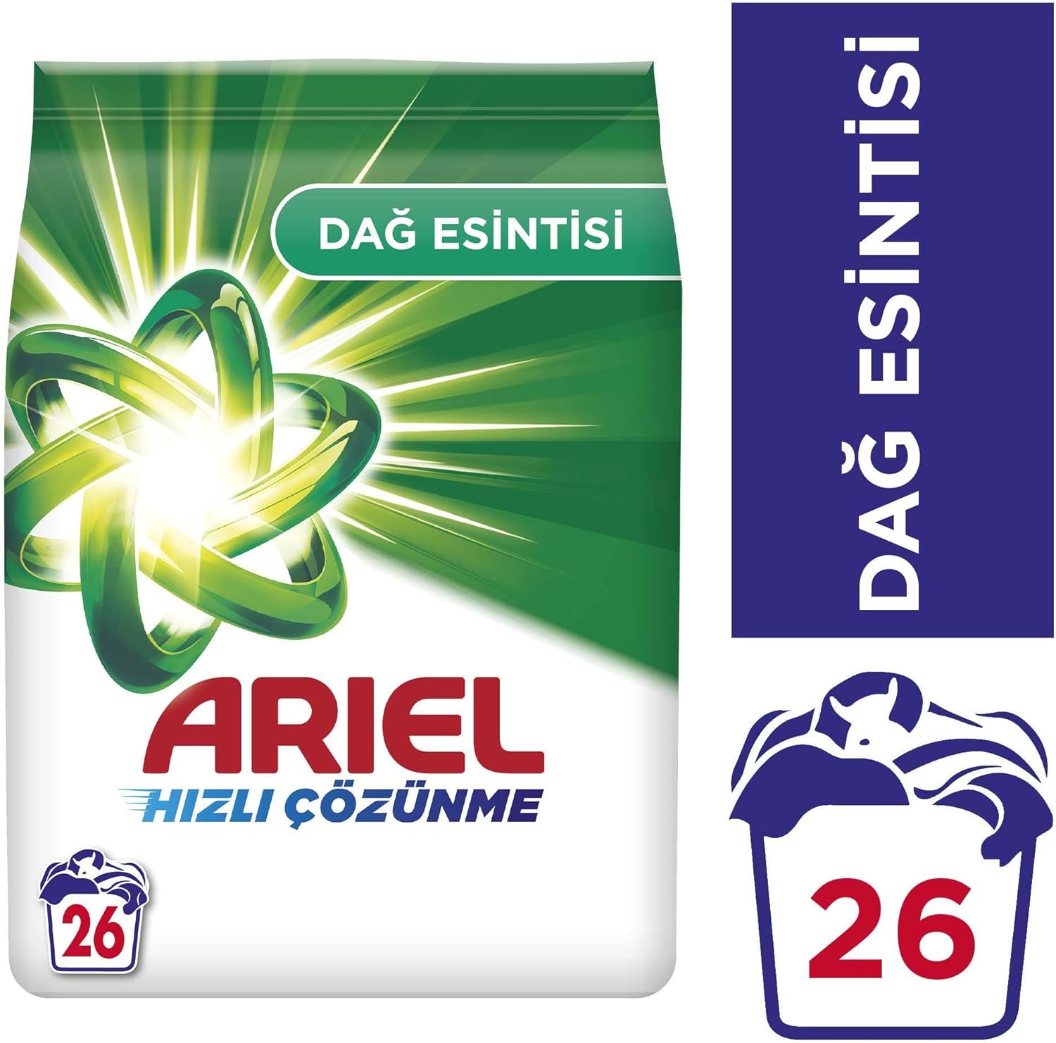 ARIEL Toz Çamaşır Deterjanı Dağ Esintisi Beyazlar İçin, 4 kg