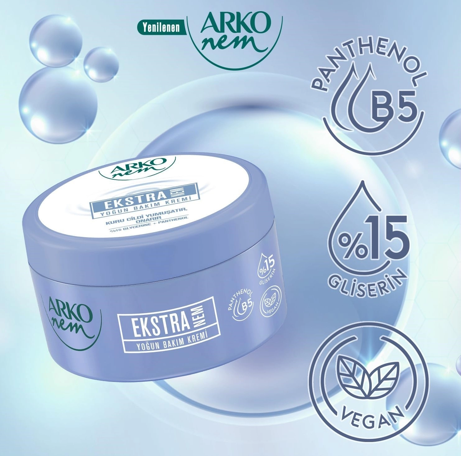 Arko Nem, Extra Nemlendirici, Değerli Yağlar, El ve Vücut Bakım Kremi - 250 ml 