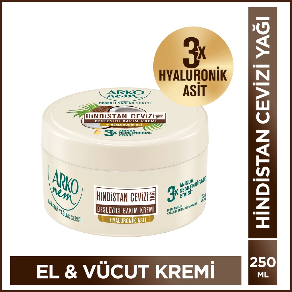 Arko Nem, Hindistan Cevizi Yağlı, El ve Vücut Kremi - 250 ml