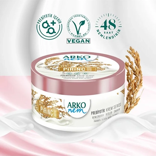 Arko Nem, Prebiyotik, Pirinç Sütü, El ve Vücut Kremi - 250 ml