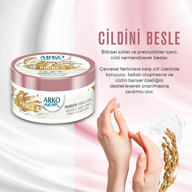 Arko Nem, Prebiyotik, Pirinç Sütü, El ve Vücut Kremi - 250 ml