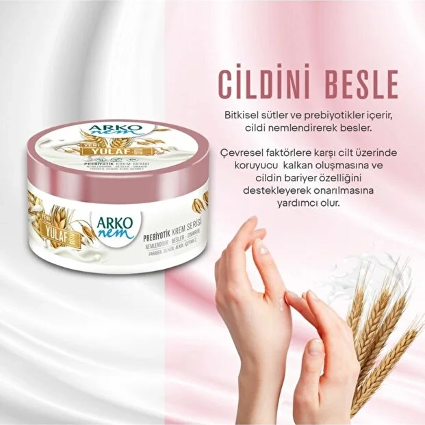 Arko Nem, Prebiyotik, Yulaf Sütü, El ve Vücut Kremi - 250 ml
