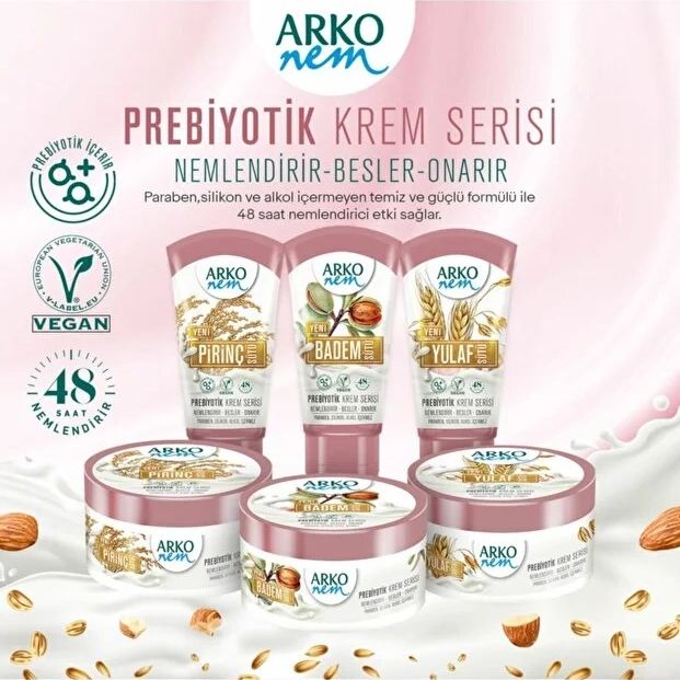 Arko Nem, Prebiyotik, Yulaf Sütü, El ve Vücut Kremi - 250 ml