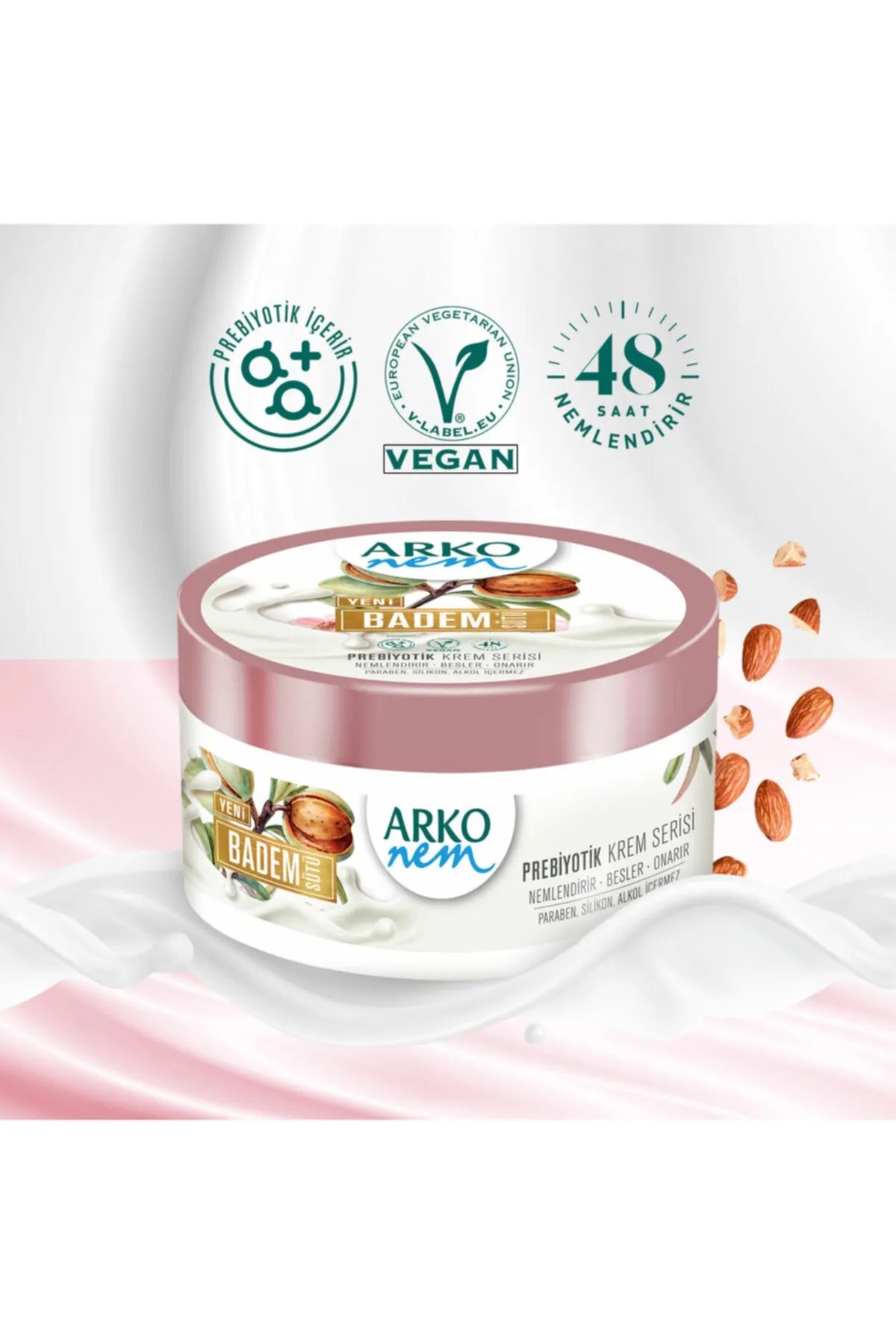 Arko Nem, Prebiyotik, Badem Sütü, El ve Vücut Kremi - 250 ml