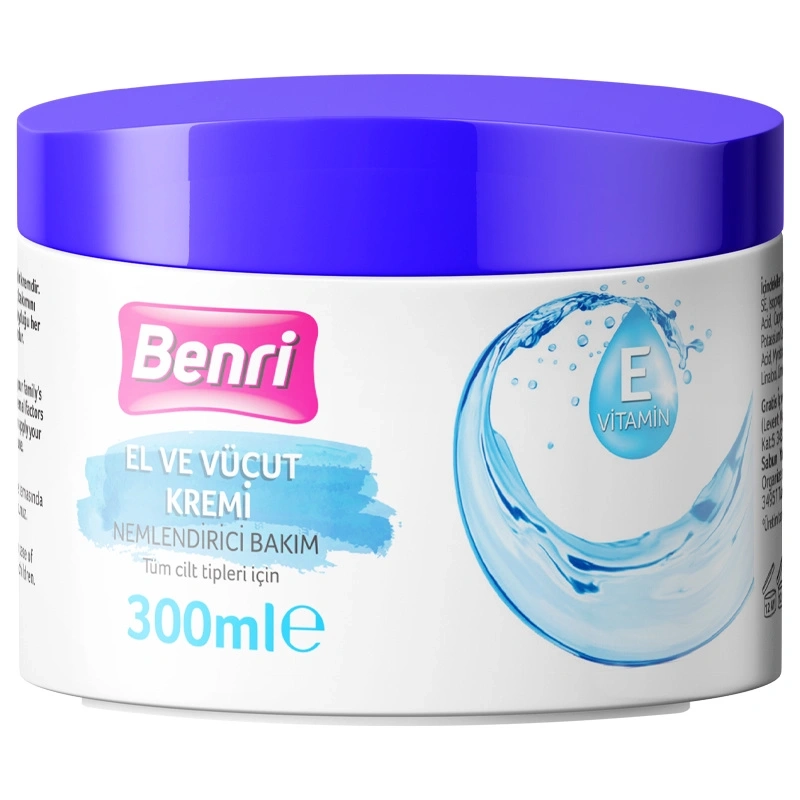 Benri, Nemlendirici Bakım El ve Vücut Kremi - 300 ml
