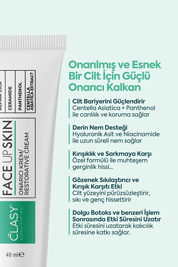 Clasy Care, Face Up Skin, Gözenek Sıkılaştırıcı, Onarıcı, Kırışıklık Karşıtı Cilt Kremi - 40ml
