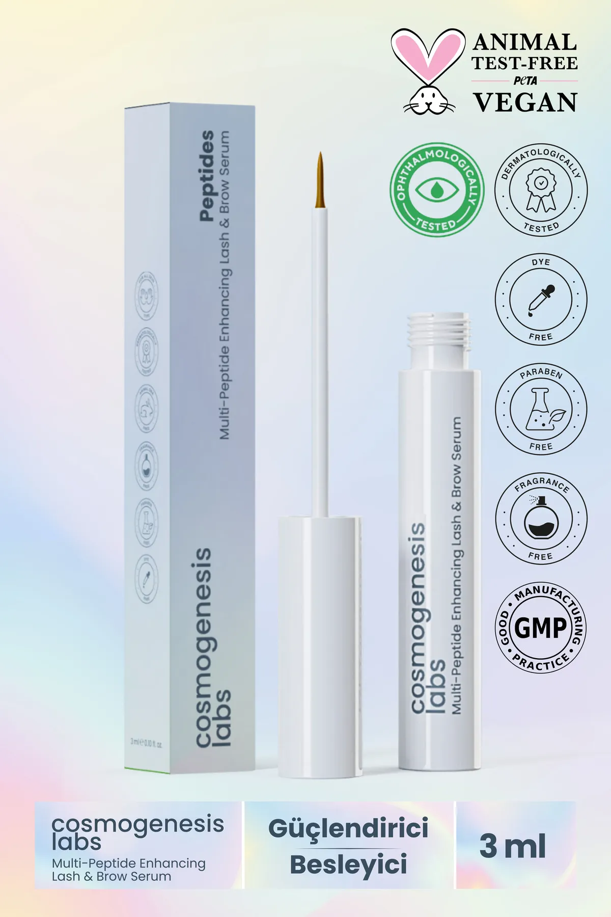 Cosmogenesis Labs, Güçlendirici Kirpik ve Kaş Serumu - 3 ml