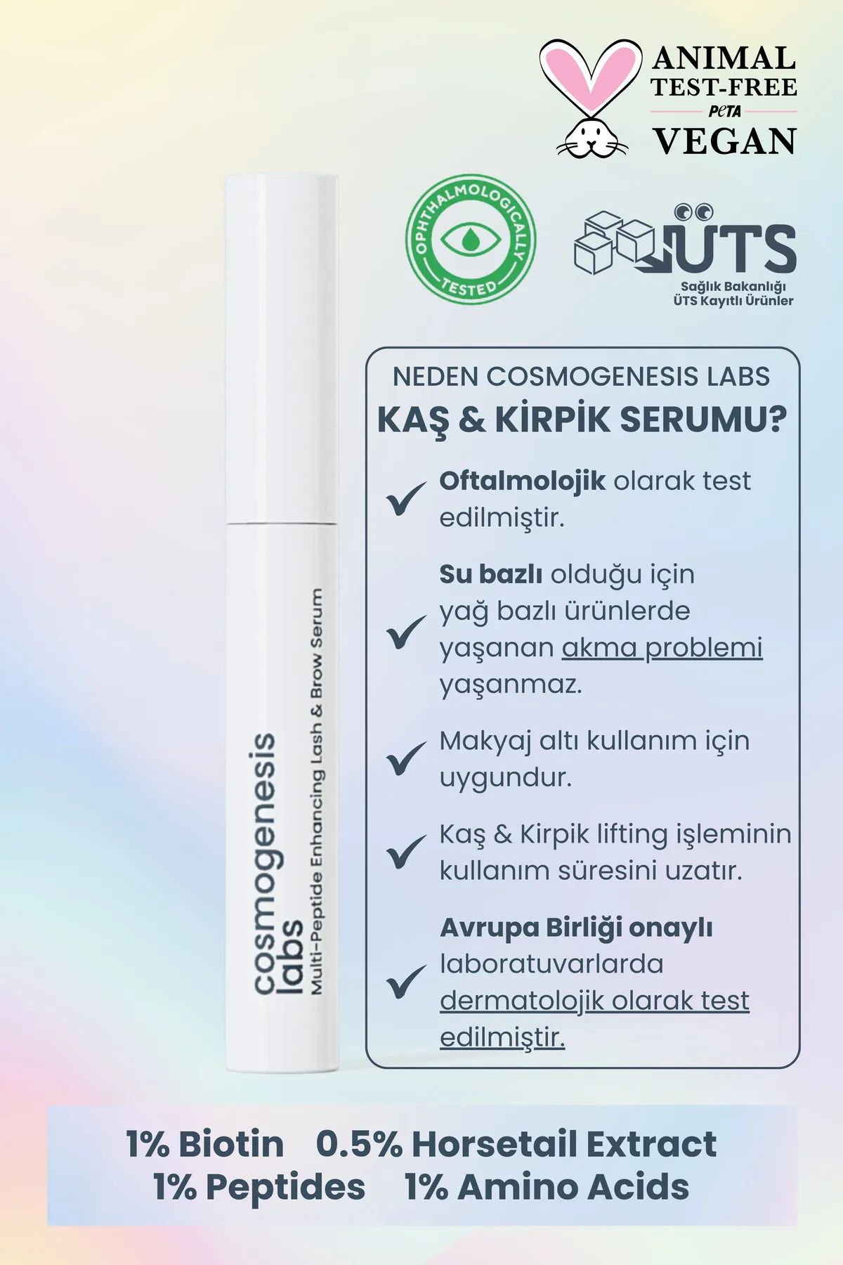Cosmogenesis Labs, Güçlendirici Kirpik ve Kaş Serumu - 3 ml