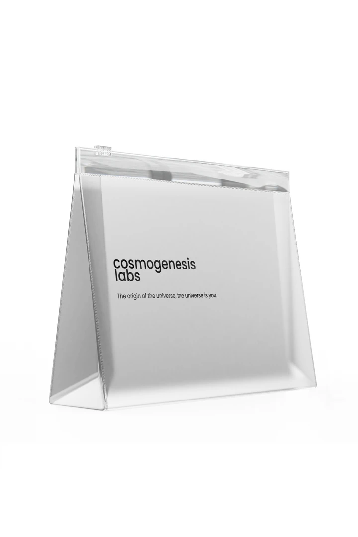Cosmogenesis Labs, Unisex Geri Dönüştürülebilir, Şeffaf Plastik Kilitli, Premium Seyahat ve Makyaj Çantası