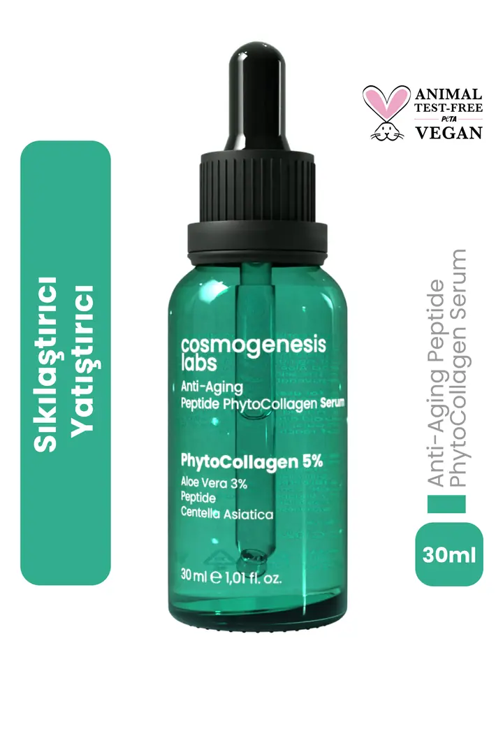 Cosmogenesis Labs, Yaşlanma Karşıtı, Yoğun Nemlendirme ve Sıkılaştırıcı, Bitksel Kolejen Serum - 30 ml