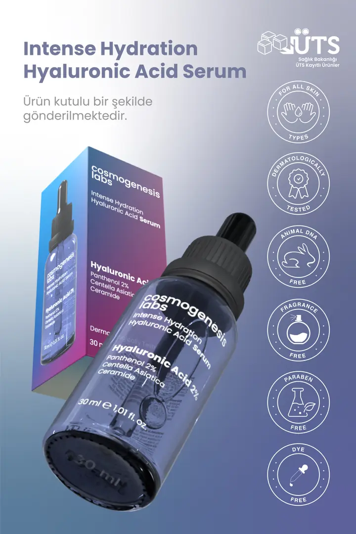 Cosmogenesis Labs, Nemlendirici, Onarıcı, Hyaluronik Serum - 30 ml
