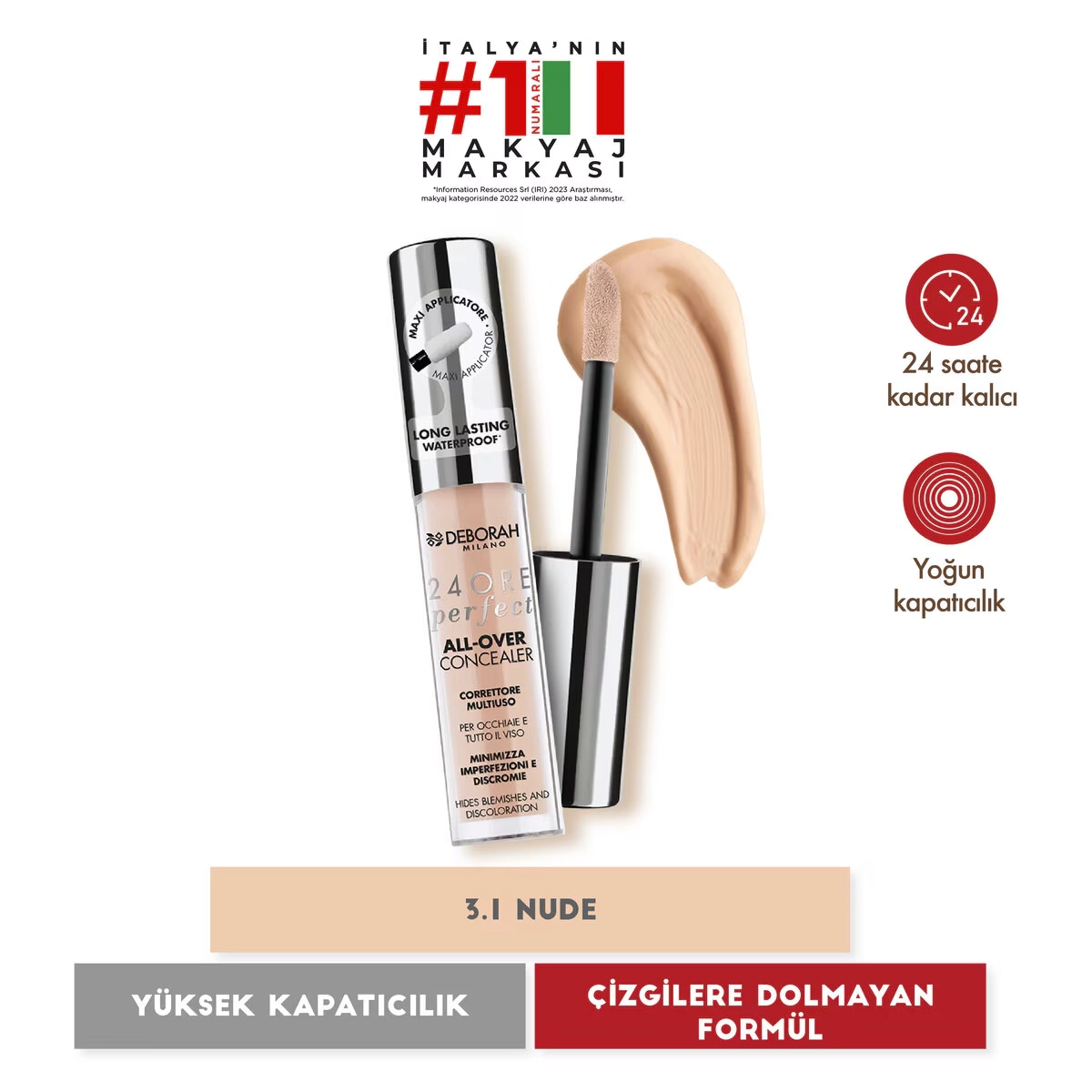 Deborah, 24Ore All Over Kapatıcı, Waterproof - 3.1 Nude