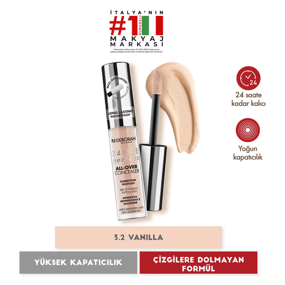 Deborah, 24Ore All Over Kapatıcı, Waterproof - 3.2 Vanilla