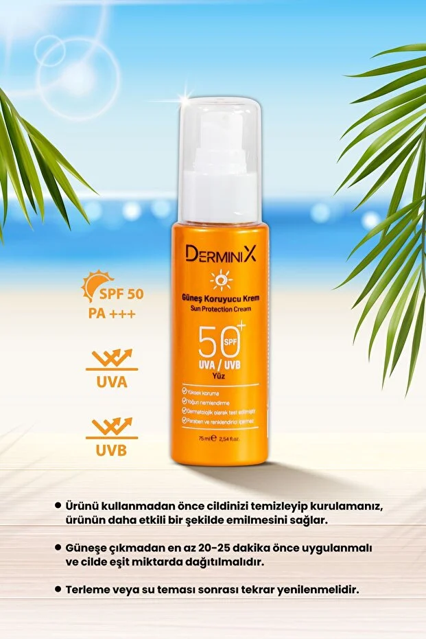 Derminix, Yüz ve Vücut Güneş Koruyucu Sprey Krem Spf50+ 75 ml