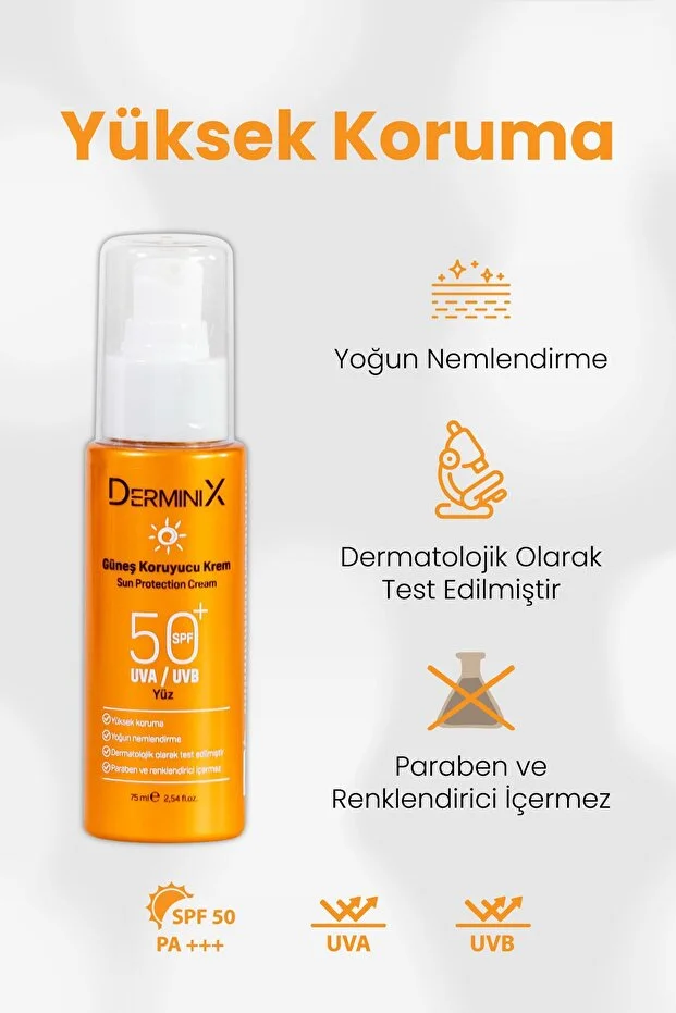 Derminix, Yüz ve Vücut Güneş Koruyucu Sprey Krem Spf50+ 75 ml