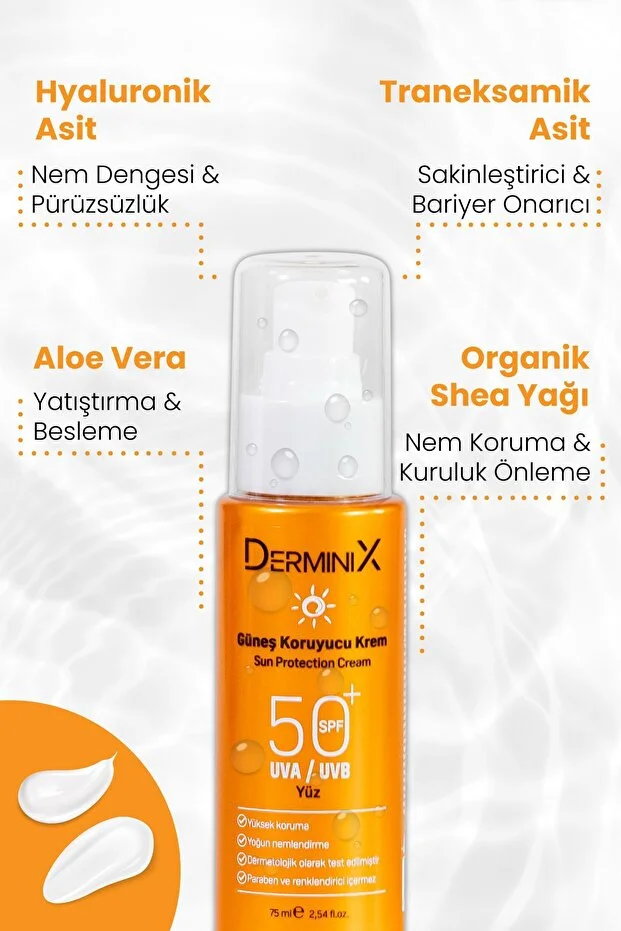 Derminix, Yüz ve Vücut Güneş Koruyucu Sprey Krem Spf50+ 75 ml