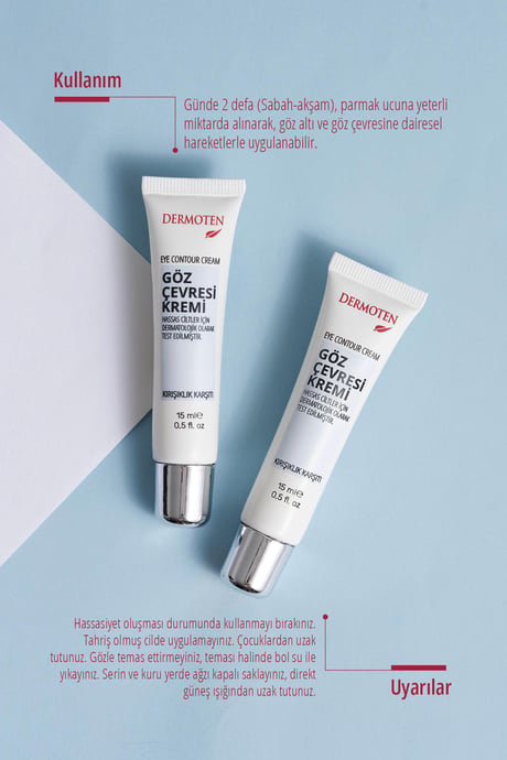 Dermoten, Göz Çevresi, Aydınlatıcı ve Kırışıklık Karşıtı, Bakım Kremi - 15 ml