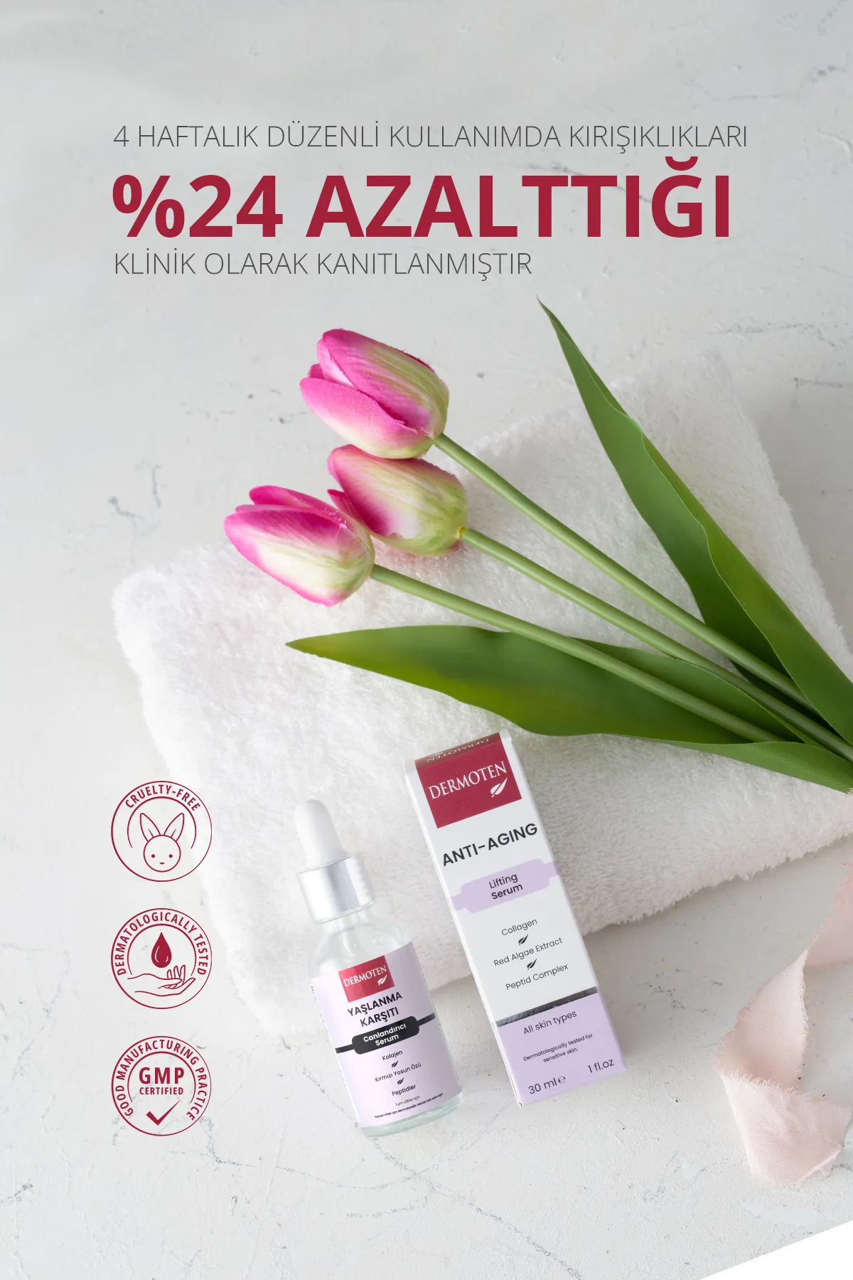 Dermoten, Yaşlanma Karşıtı, Kolajen, Cilt Bakım Serumu - 30 ml