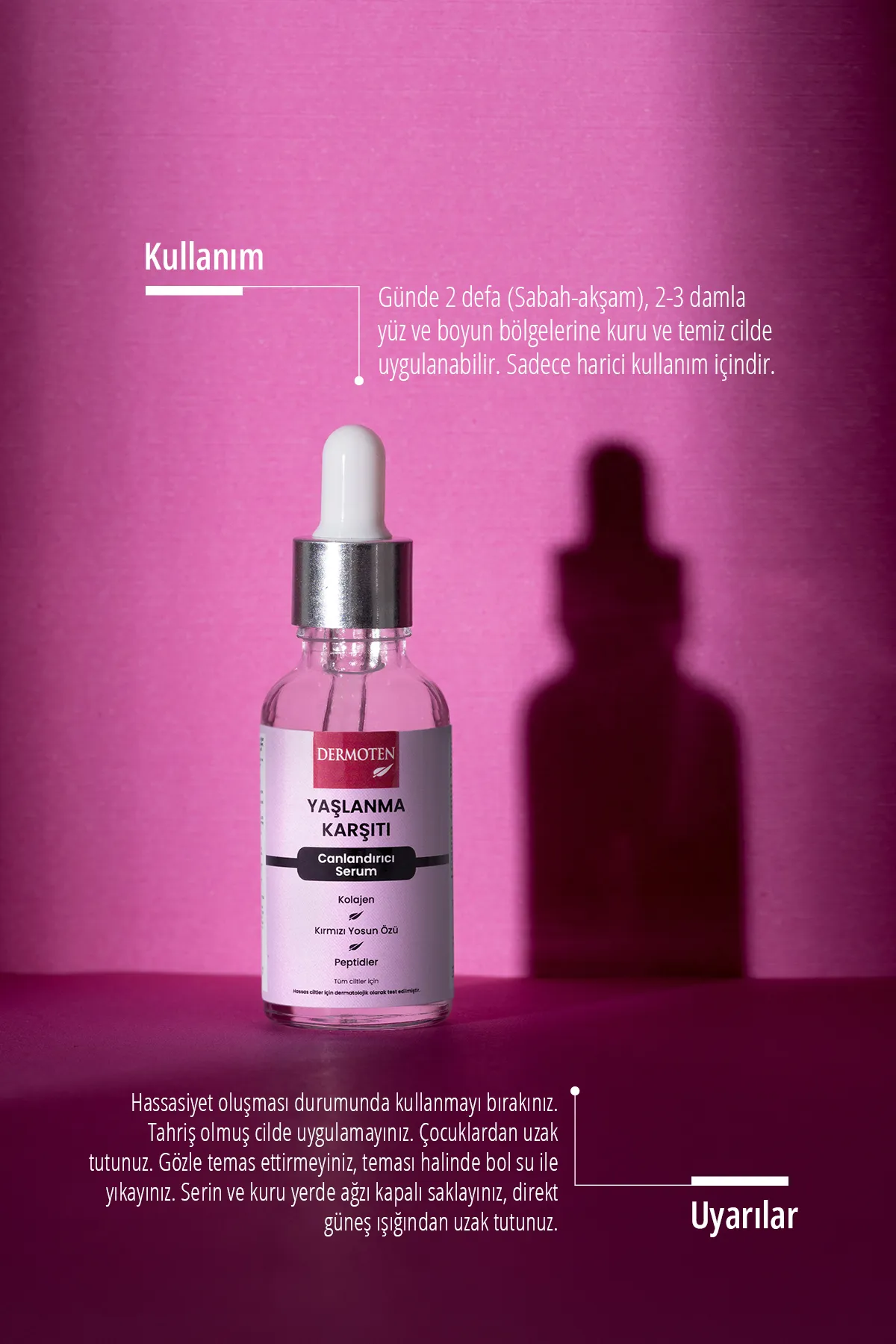 Dermoten, Yaşlanma Karşıtı, Kolajen, Cilt Bakım Serumu - 30 ml