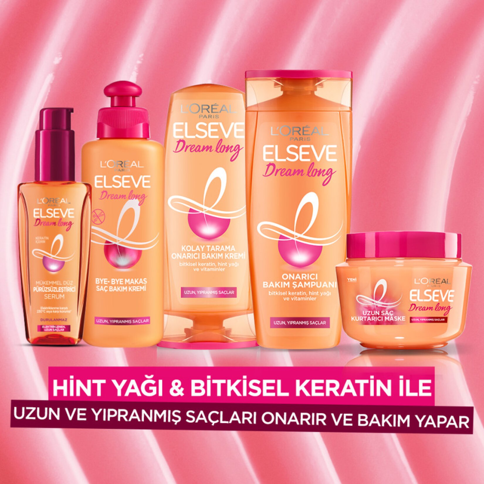 Elseve, Dream Long, Düz Pürüzsüzleştirici, Saç Serumu - 100 ml
