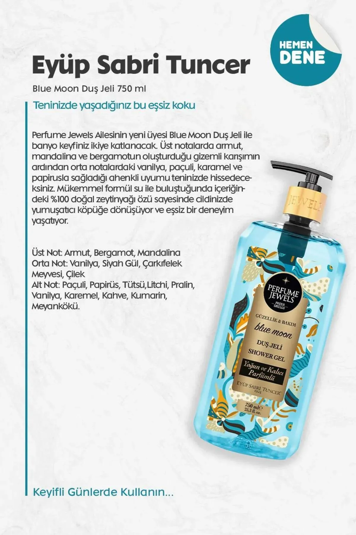 Eyüp Sabri Tuncer, Blue Moon, Duş Jeli - 750 ml