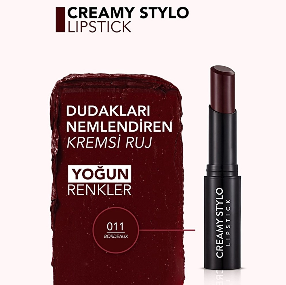 Flormar, Creamy Stylo, Nemlendirici Etkili Ruj - 011 Bordeaux