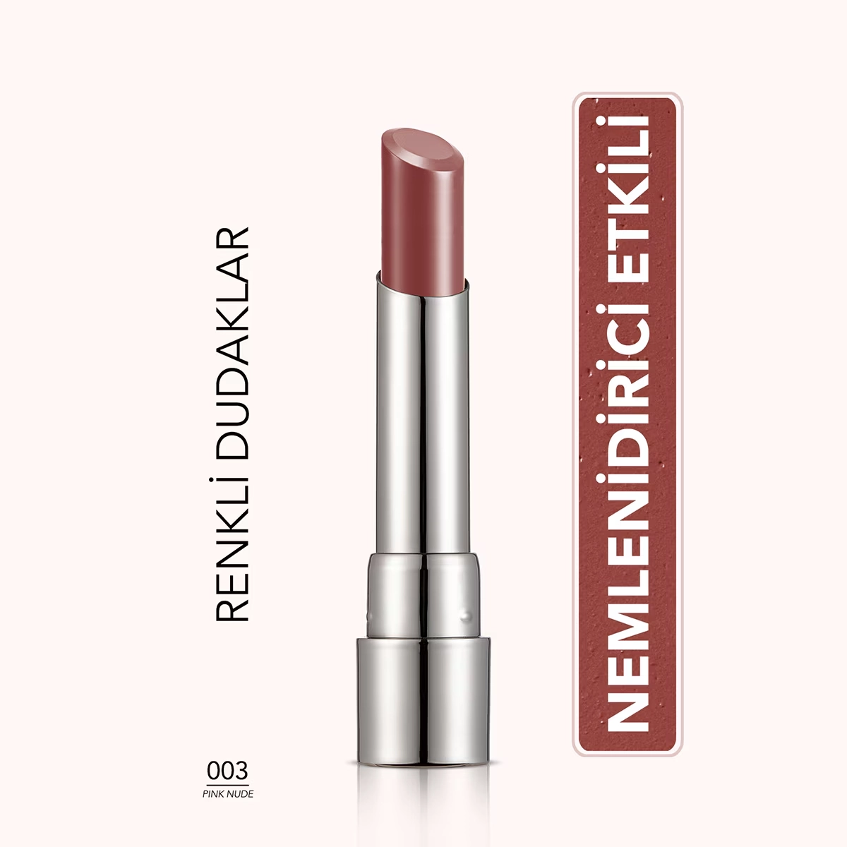 Flormar, Sheer Up Lipstick, Nemlendirici, Parlak Ruj - No: 003 Pinky Nude