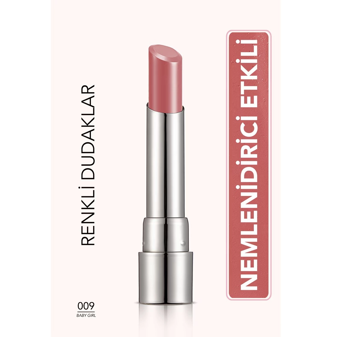 Flormar, Sheer Up Lipstick, Nemlendirici, Parlak Ruj - No: 009 Baby Girl