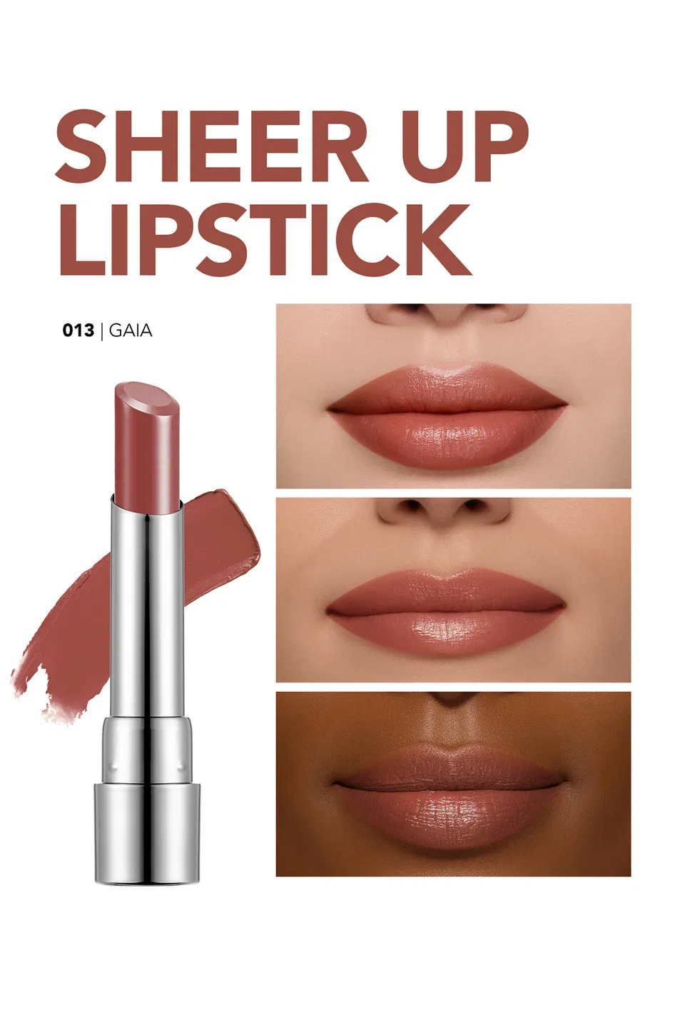 Flormar, Sheer Up Lipstick, Nemlendirici, Parlak Ruj - No: 013 - Gaia