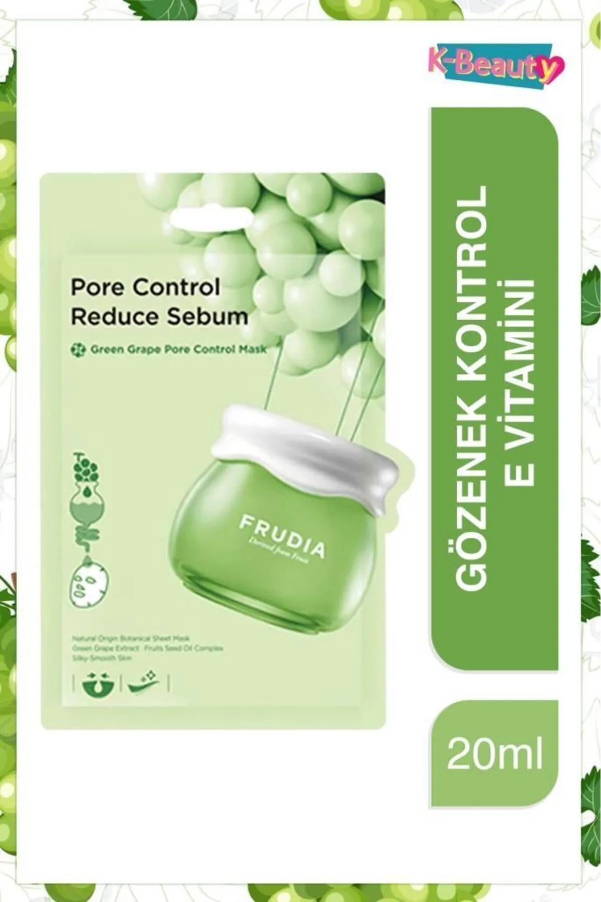 Frudia, Green Grape, Gözenek Kontrol, Yüz Maskesi