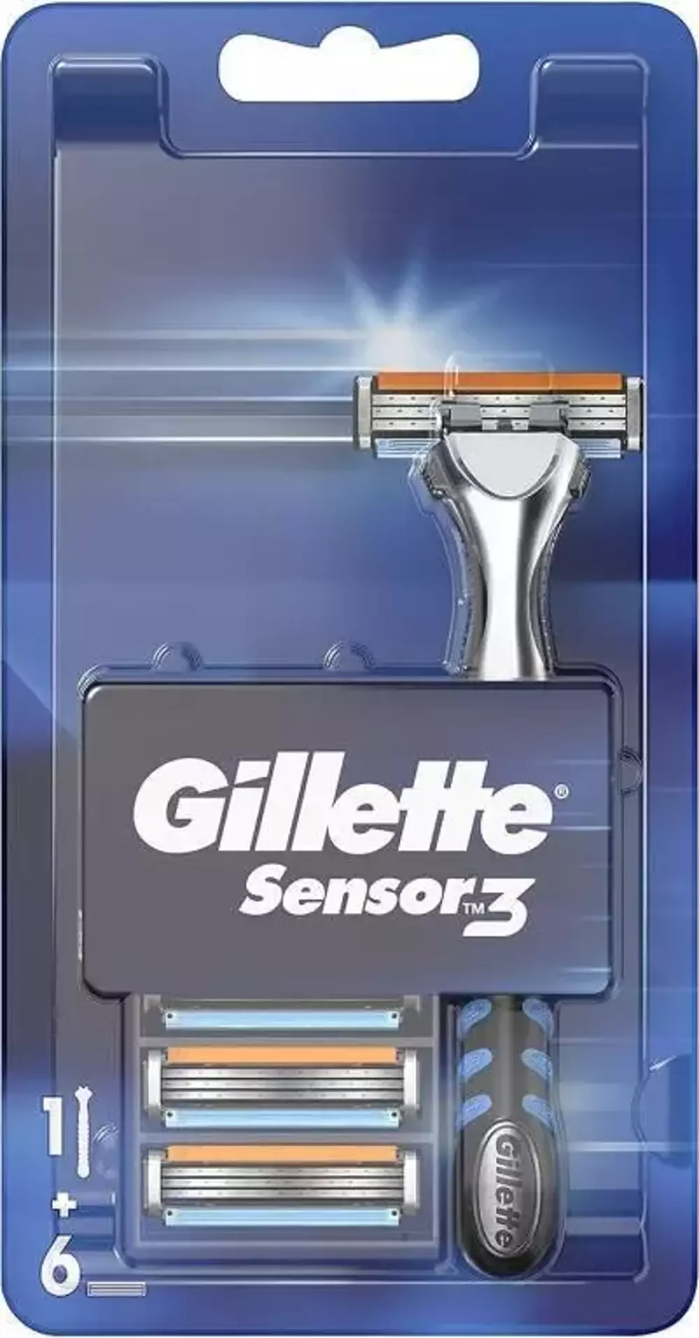 Gillette Sensor3 Tıraş Makinesi + 6 Yedek Tıraş Bıçağı