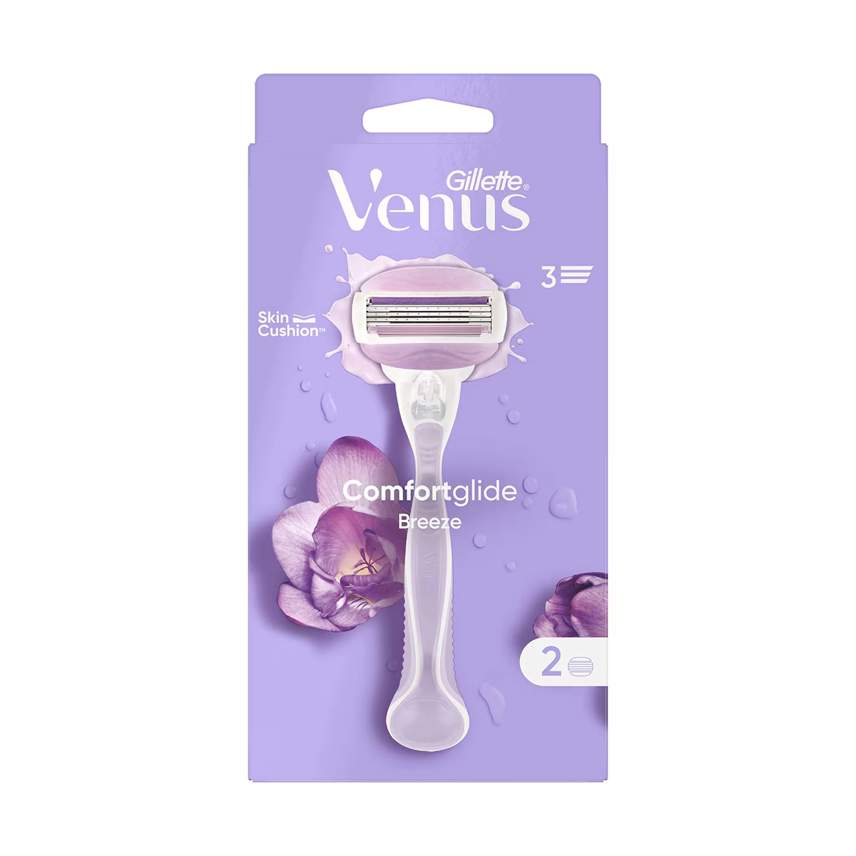 Gillette Venus, Comfortglide Breeze Tıraş Makinesi + 2 Adet Yedek Başlık