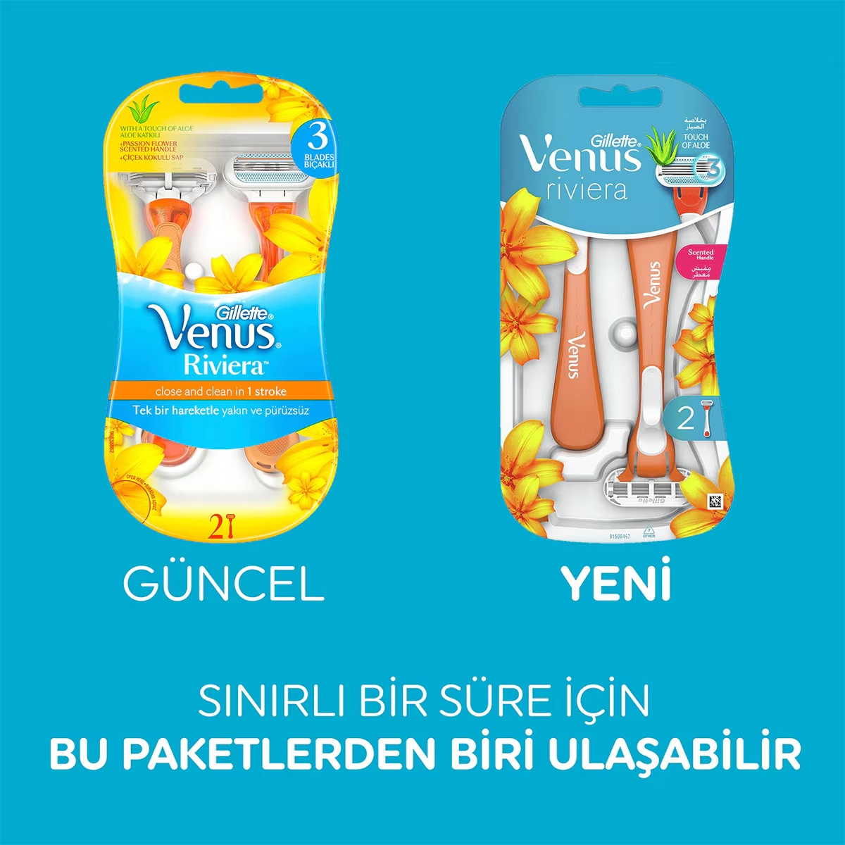 Gillette, Venus Riviera, Kullan At, Kadın Tıraş Bıçağı 2’li