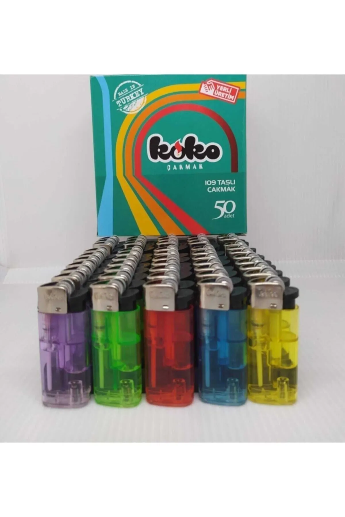 Koko 109 Şeffaf Taşlı Çakmak x 50 Adet   