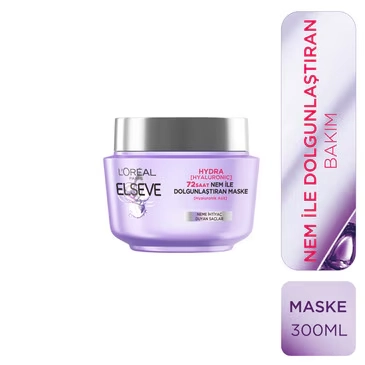 L’ORÉAL PARIS, Elseve Hydra Hyaluronic, 72 Saat Nem ile Dolgunlaştıran Maske - 300 ml