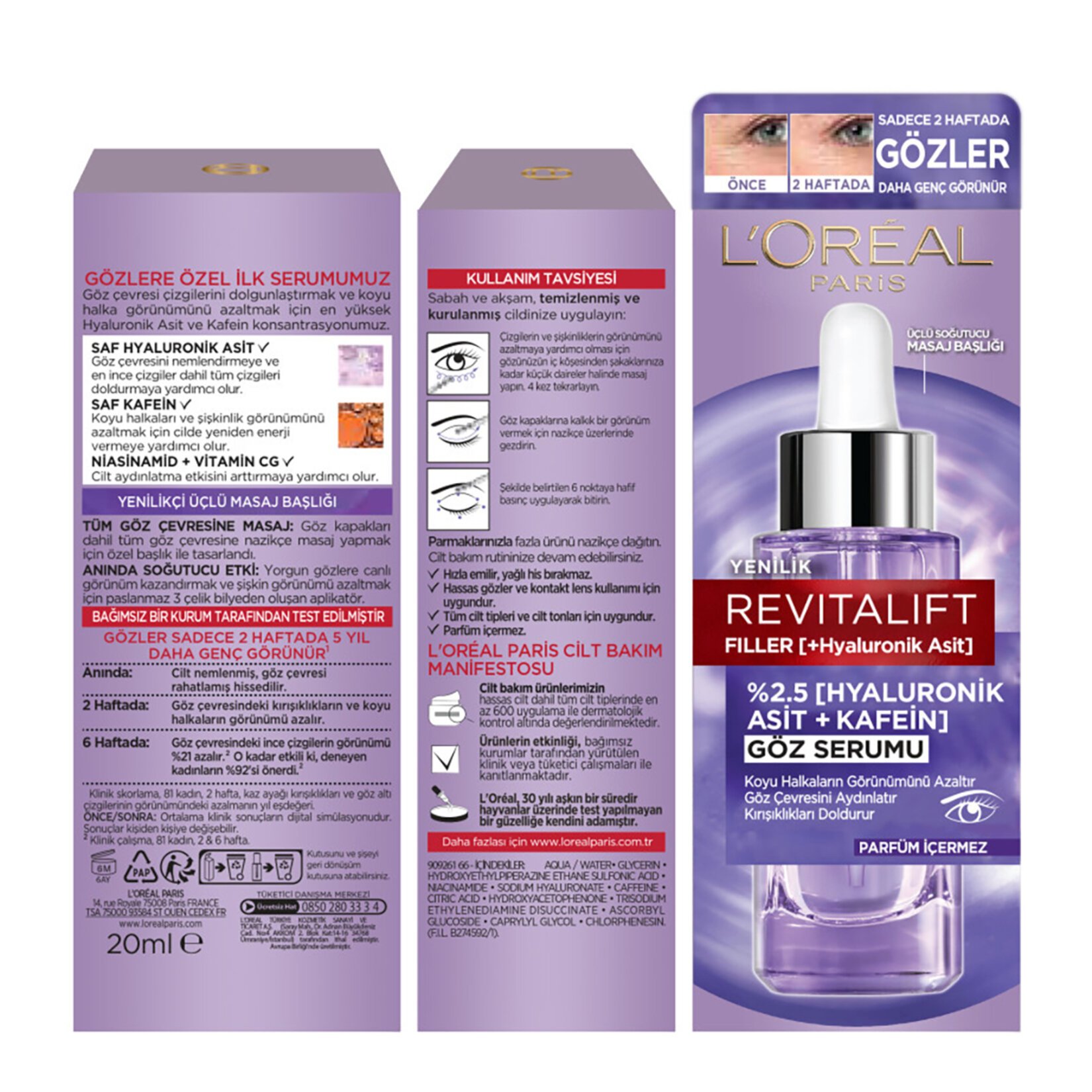 L’Oreal Paris, Revitalift Filler, Göz Serumu - 20 ml