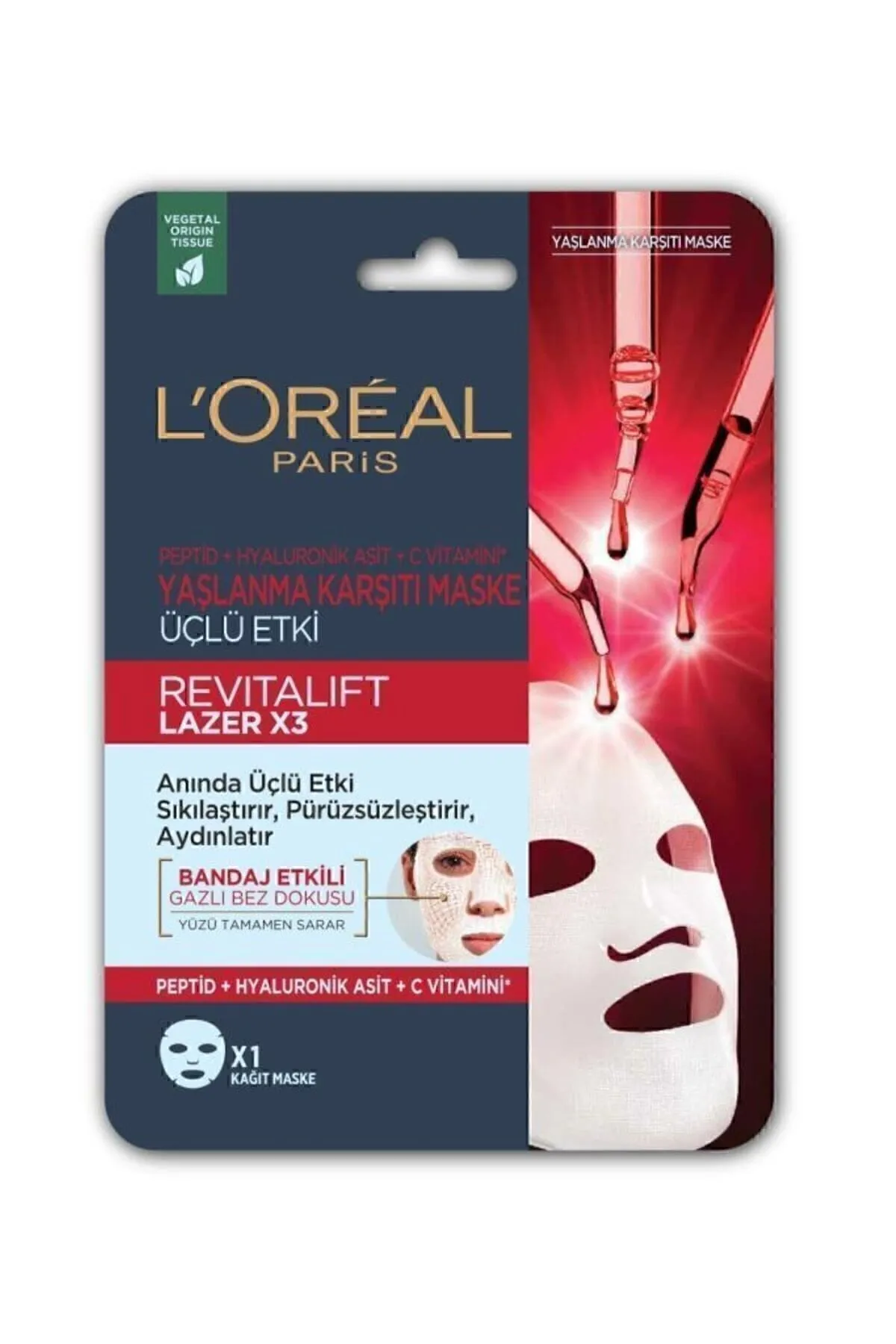 L’Oreal Paris, Revitalift Lazer X3, Yaşlanma Karşıtı Maske - 28 gr