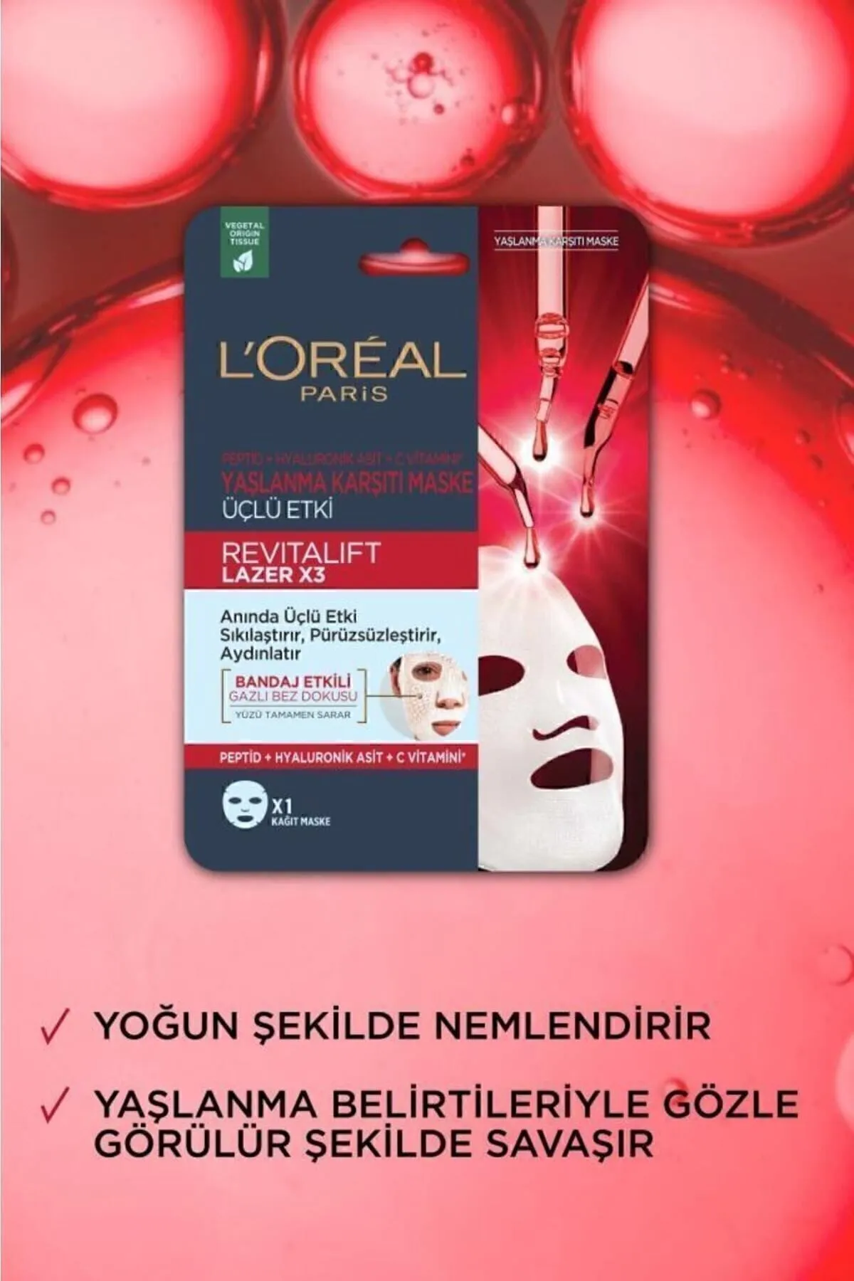 L’Oreal Paris, Revitalift Lazer X3, Yaşlanma Karşıtı Maske - 28 gr
