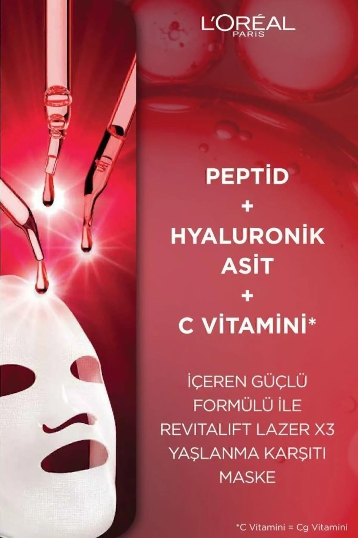 L’Oreal Paris, Revitalift Lazer X3, Yaşlanma Karşıtı Maske - 28 gr