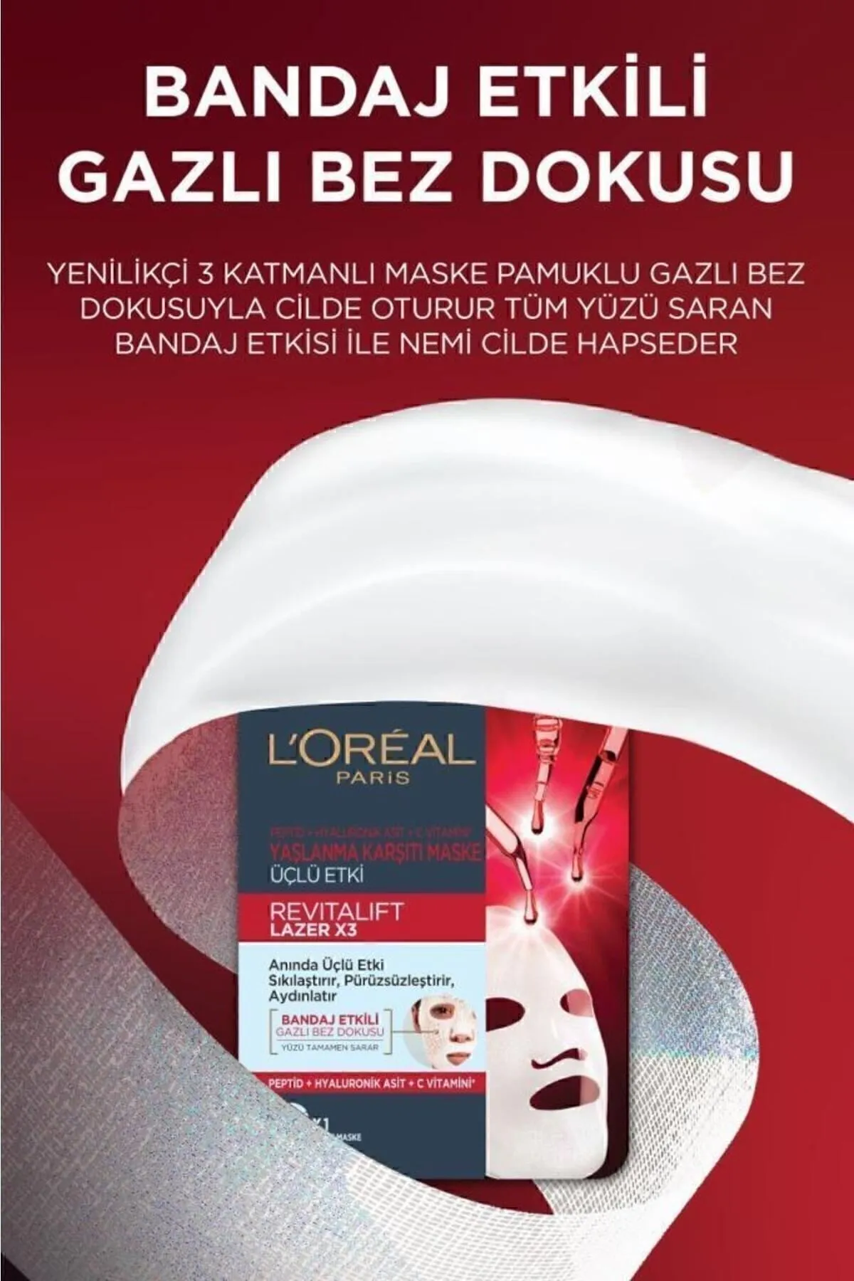 L’Oreal Paris, Revitalift Lazer X3, Yaşlanma Karşıtı Maske - 28 gr