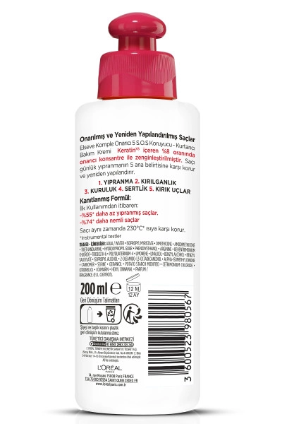 L’Oréal Paris Elseve, SOS Koruyucu, Saç Bakım Kremi - 200 ml