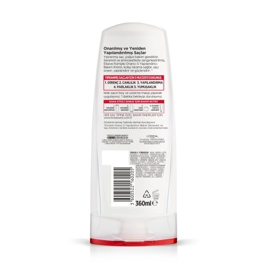 L’Oréal Paris Elseve, Yapılandırıcı, Saç Bakım Kremi - 360 ml