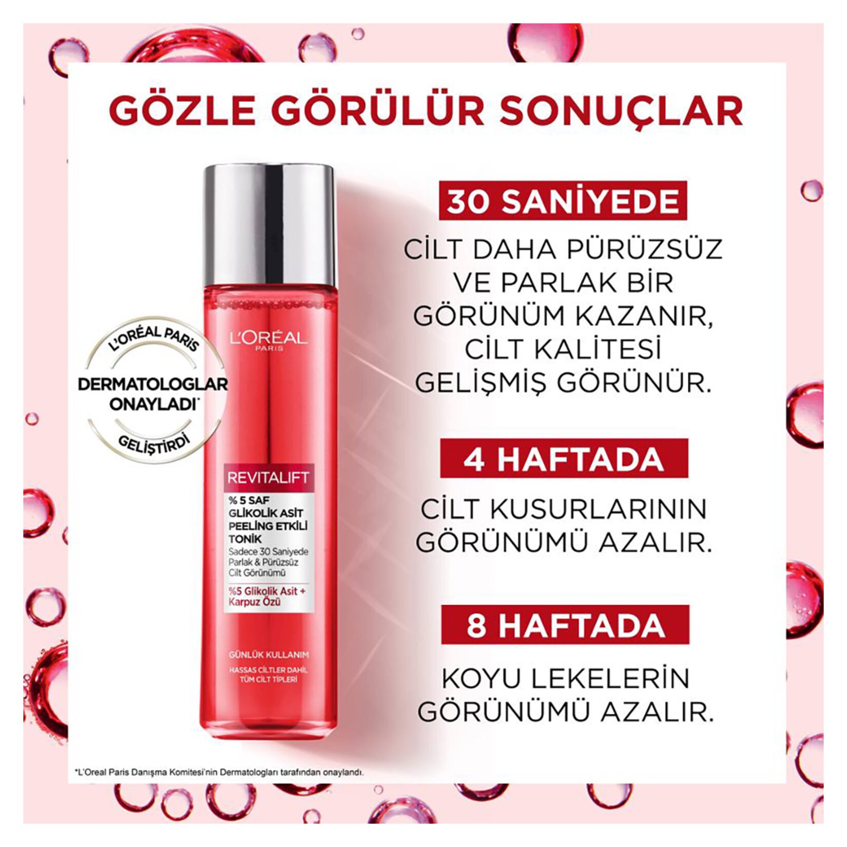 L’Oréal Paris, Revitalift %5 Saf Glikolik Asit, Peeling Etkili Tonik - 180 ml