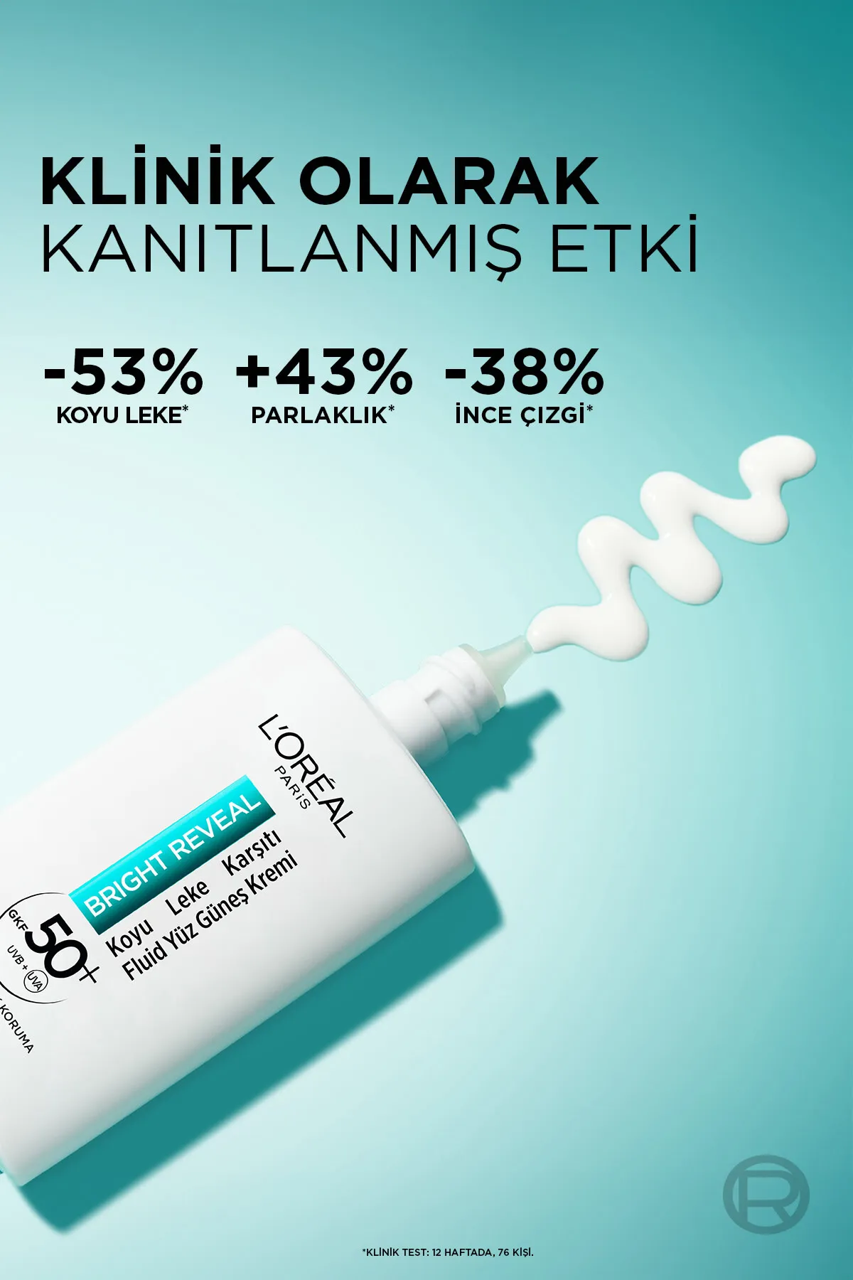 L’Oreal Paris, Bright Reveal Spf 50+, Koyu Leke Karşıtı Fluid, Günlük Yüz Güneş Kremi - 50ml
