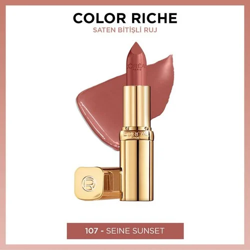 Loreal Paris, Color Riche Saten Bitişli Ruj - 107 Seine Sunset