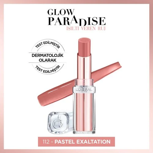 Loreal Paris, Glow Paradise, Balm in Lipstick, Işıltı Veren Ruj - 112 Pastel Exaltation