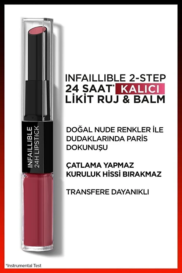 L’Oreal Paris, Infaillible 2-step, 24 Saat Kalıcı, Likit Ruj & Balm - 312 Incessant Russet