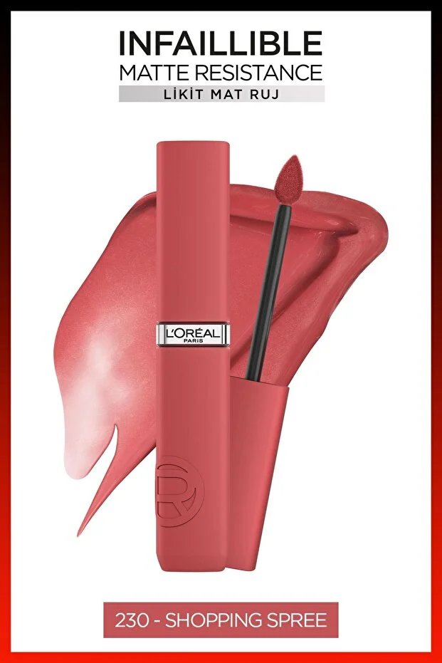 L’Oreal Paris, Infaillible Matte, Resistance Likit Mat Ruj - 230 Shopping Spree