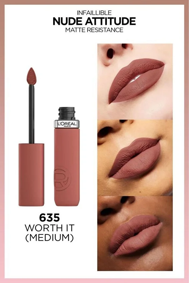 L’Oreal Paris, Infaillible Matte, Resistance Likit Mat Ruj - 635 Worth It (Medium)